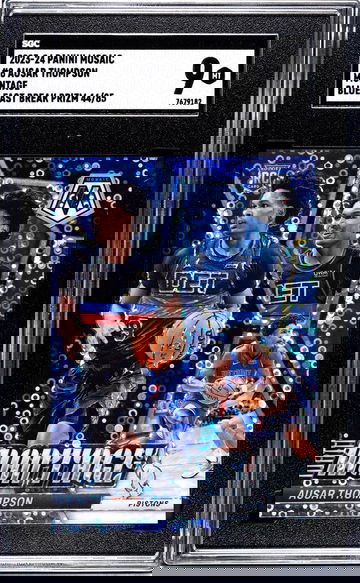 2023-24 Panini Mosaic Montage Blue Fast Break Ausar Thompson #8 RC /85 SGC 9
