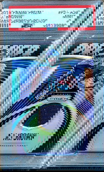 2019 SP AJ BROWN Panini SILVER Prizm Premier Rookie Jersey Relics PSA 9 POP 10 