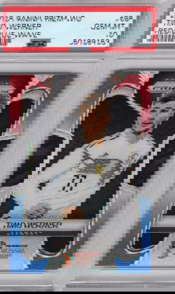 2018 Panini World Cup Prizm Timo Werner Red Blue Wave PSA 10 Gem MT