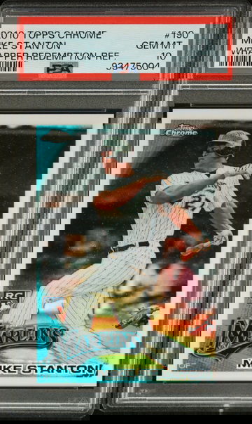 2010 TOPPS MIKE STANTON CHROME WRAPPER REDEMPTION WRAPPER REDEMPTION-REF. #190 PSA 10