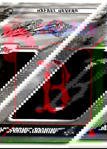 2021 Topps Rafael Devers Autograph Cap Logo Patch Card #5/10