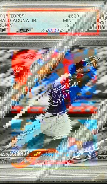 2018 Topps Ronald Acuña Jr Bat Down SP PSA 9