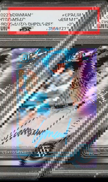 2022 Curtis Mead 2022 Bowman Chrome 1st Prospect Auto /250 #CPACM Rookie PSA 10