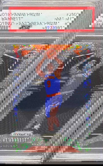 2019 Panini Prizm RJ Barrett Shooting Photo Variation Fast Break Disco #250 RC PSA 8