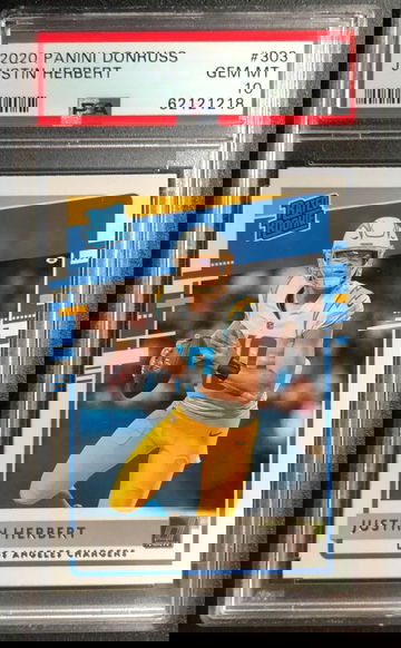 2020 Panini Donruss 303 Justin Herbert Rookie RC PSA 10 GEM MINT