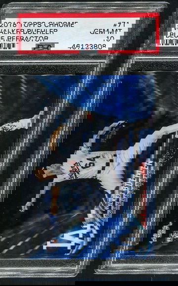 2018 Topps Chrome Walker Buehler Blue Refractor PSA 10