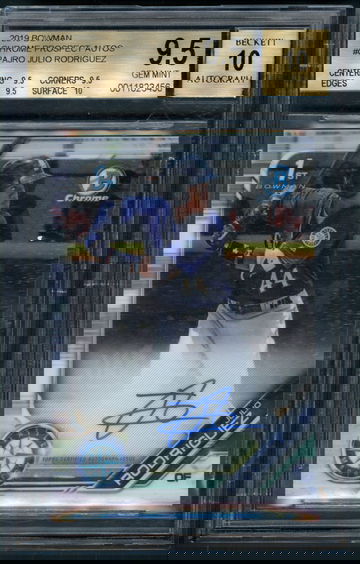 2019 BOWMAN CHROME AUTO JULIO RODRIGUEZ BGS 9.5