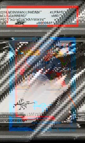 2024 Bowman Chrome Blue RayWave Pablo Guerrero #CPA-PG Auto /150 PSA 9