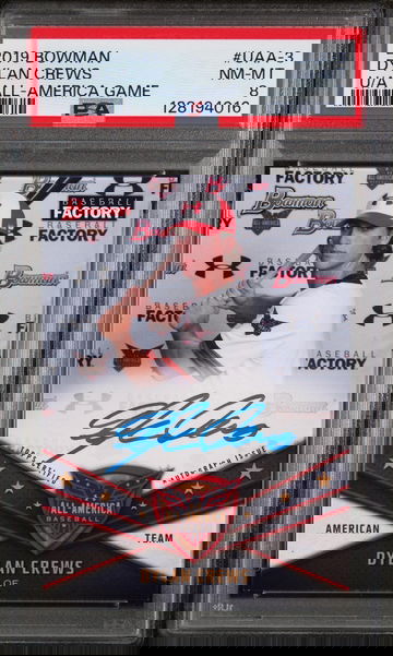 2019 Bowman Under Armour All-America Game Dylan Crews #UAA-3 /199 PSA 8