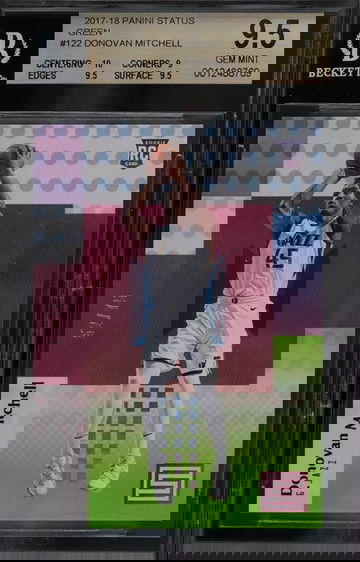 2017 Panini Status Green Donovan Mitchell ROOKIE RC /75 #122 BGS 9.5 GEM MINT Pop 2 