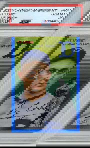 2023 TOPPS CHROME PLATINUM ANNIVERSARY BLUE PRISM TY COBB CARD PSA 10 LOW POP