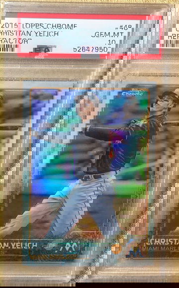 2015 Topps Chrome Christian Yelich Refractor PSA 10 Gem Mint  POP 3