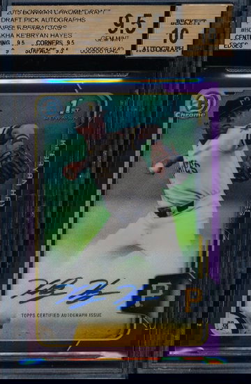 KeBryan Hayes 2015 Bowman Chrome Purple Auto