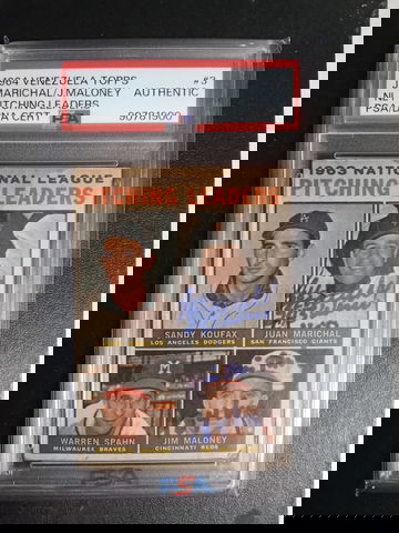 1964 Venezuela Topps #3 Juan Marichal and Jim Maloney PSA Authentic Auto 