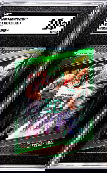 2024 Panini Prizm #11 Breece Hall Hype Green Prizm SGC 10