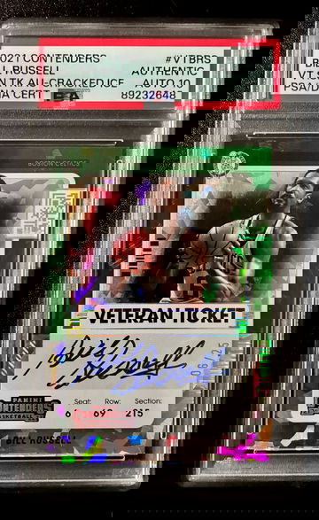 BILL RUSSELL 2021 Contenders Cracked Ice Auto, Jersey Number 06/25