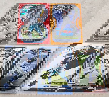 Micah Parsons Trevon Diggs RC LOT 2021 Prizm Red Ice & 2020 Prizm Orange Disco 