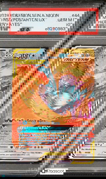 2019 POKEMON SM #44 MOLTRES ZAPDOS ARTICUNO GX HIDDEN FATES PSA 10