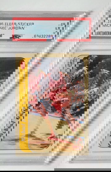 1986 Fleer Sticker #8 Michael Jordan PSA 5