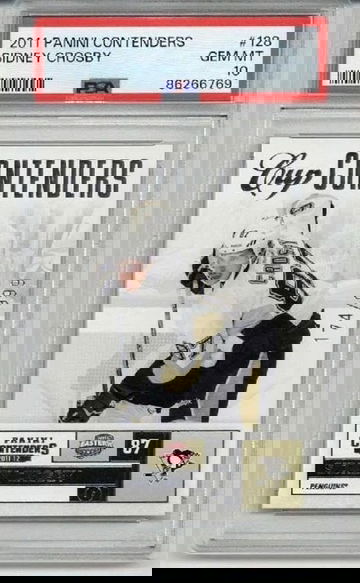 2011 PANINI CONTENDERS #128 SIDNEY CROSBY CARD /999 PENGUINS PSA 10 LOW POP RARE