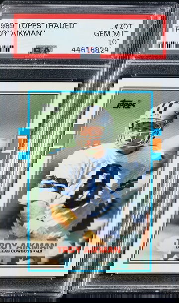 1989 Topps Traded Troy Aikman RC PSA 10