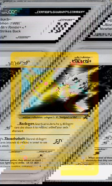 1999 POKEMON BSP MEWTWO STRIKES BACK PIKACHU #4 CGC 10 GEM MINT