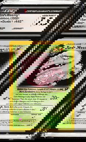 2000 Pokémon Team Rocket Dark Weezing #14/82 Holo CGC 7.5