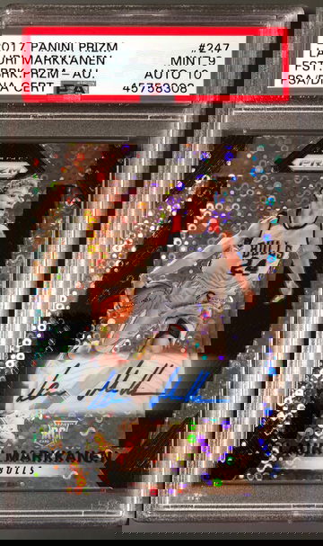 2017-18 Panini Prizm Lauri Markkanen Fast Break PSA 9 Auto 10