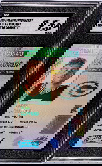 2023 Panini Contenders #31 Sean Clifford Permit To Dominate SGC 9.5