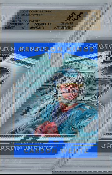 2017 Donruss Optic Gridiron Kings Blue /149 Carson Wentz BGS 9.5