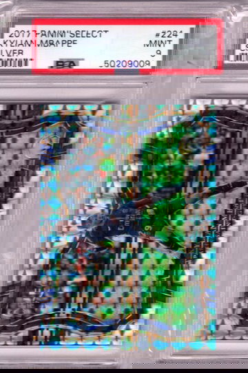 Kylian Mbappe 2017 Panini Select RC Rookie #224 Silver Prims PSA 9