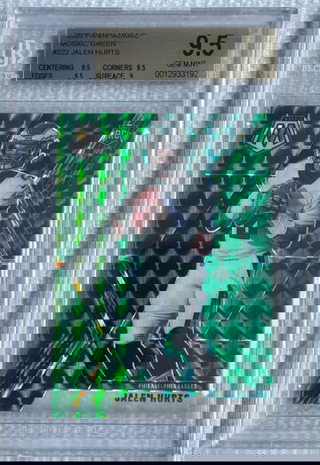 2020 Jalen Hurts Mosaic Green Rookie Color Match Gem Mint BGS 9.5 