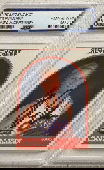 1989-90 NBA Hoops #351 Signed Steve Kerr Rookie PSA/DNA Authentic Auto RC