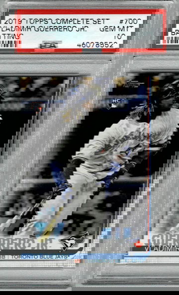 2019 TOPPS COMPLETE SET VLADIMIR GUERRERO JR. BATTING PSA 10 GEM MINT RC