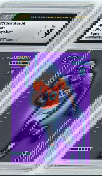 JERRY JEUDY 2020 Panini Dynagon Purple Prizm Rc #26/125 CSG 9