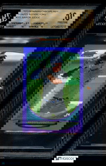 2013 Bowman Chrome Aaron Judge /5 Mini Purple Refractor Rookie BGS 10 Pristine