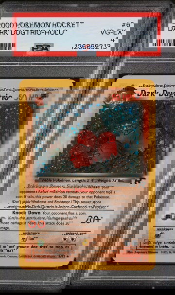 2000 Pokemon Team Rocket Holo Dark Dugtrio #6 PSA 4