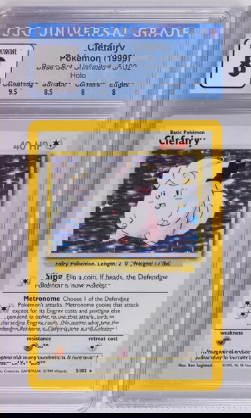 1999 Pokémon Base Set Unlimited Clefairy #5/102 Holo CGC 8