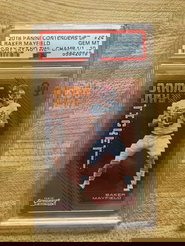 2018 Panini Contenders DP Baker Mayfield Gameday Ticket No Towel 1/1 PSA 10 Gem Mint
