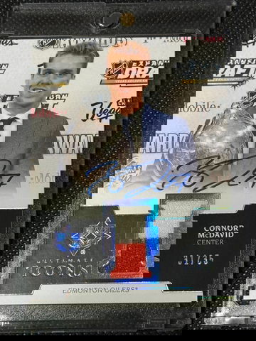 2019-20  Ultimate Collection Connor McDavid Ultimate Icons AUTO Jersey UIA-CM /35