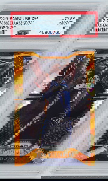 Zion Williamson 2019 Prizm Orange Ice PSA 9 Rookie
