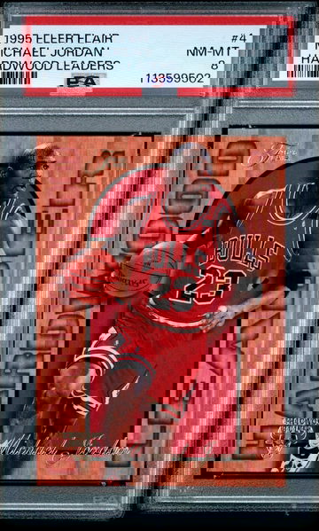 1995-96 Flair Michael Jordan #4 Hardwood Leader PSA 8 | Chicago Bulls