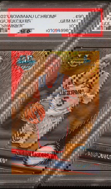2023 Bowman Chrome GOLD Shimmer Paige Bueckers #/50 Rookie RC #90 PSA 10