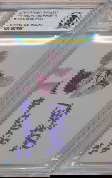 2016-17 PANINI FLAWLESS SPUD WEBB PRINITING PLATES MAGENTA AUTO SIGNED SLAM DUNK CHAMP 86 INSCIRPTION BGS BAS BECKETT