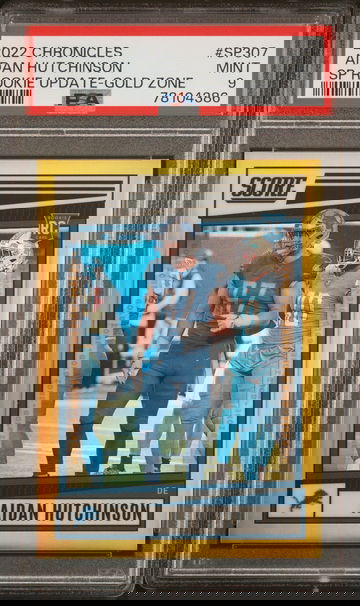 2022 Chronicles #SP307 Aidan Hutchinson SP Rookie Update-Gold Zone /50 PSA 9