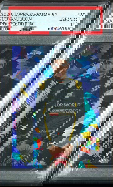 2020 Topps Chrome F1 Esteban Ocon #10 Sapphire PSA 10