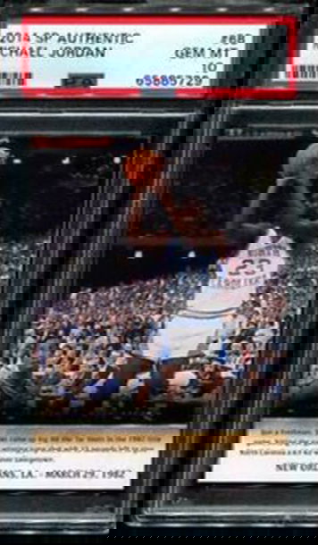 2014 Upper Deck UD SP Authentic Moments 68 Michael Jordan University of North Carolina UNC Tar Heels PSA 10 Gem Mint