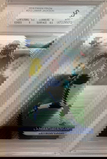 LAMAR JACKSON 2018 PANINI PRIZM ROOKIE BGS 9 MINT