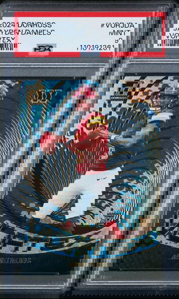 2024 Panini Donruss Vortex Jayden Daniels #VOR-JDA RC PSA 9