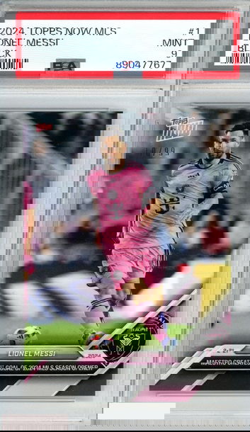 2024 TOPPS NOW MLS LIONEL MESSI #1 BLACK 10 OF 99 INTER MIAMI PSA 9 MINT